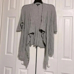 Eileen Fisher merino wool gray cardigan sweater size LARGE.